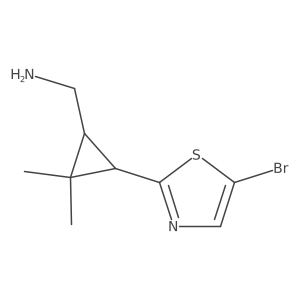 rac-[(1R,3R)-3-(5-bromo-1,3-thiazol-2-yl)-2,2-dimethylcyclopropyl]methanamine Structure