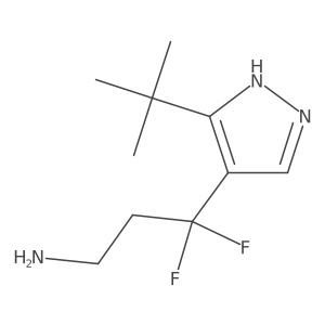 3-(3-tert-butyl-1H-pyrazol-4-yl)-3,3-difluoropropan-1-amine结构式