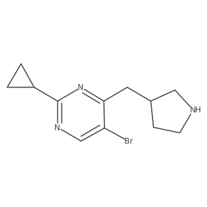 5-Bromo-2-cyclopropyl-4-[(pyrrolidin-3-yl)methyl]pyrimidine结构式