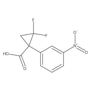 2,2-Difluoro-1-(3-nitrophenyl)cyclopropane-1-carboxylic acid结构式