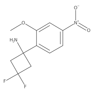 3,3-Difluoro-1-(2-methoxy-4-nitrophenyl)cyclobutan-1-amine结构式