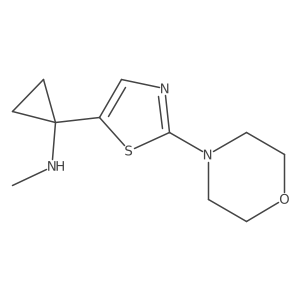 N-methyl-1-[2-(morpholin-4-yl)-1,3-thiazol-5-yl]cyclopropan-1-amine结构式