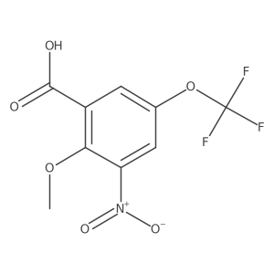 2-Methoxy-3-nitro-5-(trifluoromethoxy)benzoic acid结构式