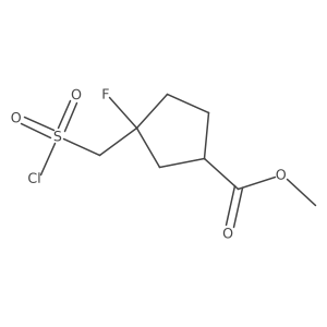 Methyl (1R,3S)-3-(chlorosulfonylmethyl)-3-fluorocyclopentane-1-carboxylate结构式