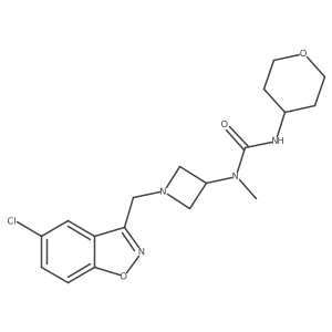 3-{1-[(5-Chloro-1,2-benzoxazol-3-yl)methyl]azetidin-3-yl}-3-methyl-1-(oxan-4-yl)urea结构式