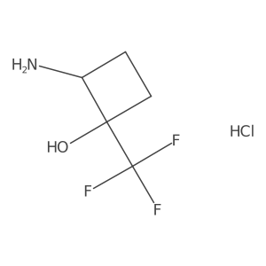 2-Amino-1-(trifluoromethyl)cyclobutan-1-ol hydrochloride结构式