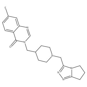 7-fluoro-3-{[1-({5H,6H,7H-pyrrolo[2,1-c][1,2,4]triazol-3-yl}methyl)piperidin-4-yl]methyl}-3,4-dihydroquinazolin-4-one Structure