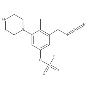 3-(Azidomethyl)-4-methyl-5-(piperazin-1-yl)phenyl sulfurofluoridate结构式