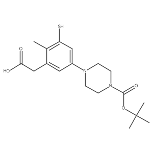 2-(5-{4-[(Tert-butoxy)carbonyl]piperazin-1-yl}-2-methyl-3-sulfanylphenyl)acetic acid Structure