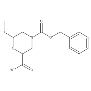 rac-(2R,6R)-4-[(benzyloxy)carbonyl]-6-methoxymorpholine-2-carboxylic acid结构式