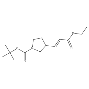 tert-butyl (R,E)-3-(3-ethoxy-3-oxoprop-1-en-1-yl)pyrrolidine-1-carboxylate结构式