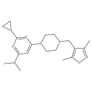 2-Cyclopropyl-4-(difluoromethyl)-6-{4-[(3,5-dimethyl-1,2-oxazol-4-yl)methyl]piperazin-1-yl}pyrimidine Structure