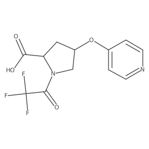 (2S,4S)-4-(pyridin-4-yloxy)-1-(2,2,2-trifluoroacetyl)pyrrolidine-2-carboxylic acid结构式