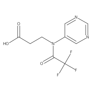 3-[2,2,2-trifluoro-N-(pyrimidin-5-yl)acetamido]propanoic acid结构式