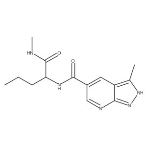 (2R)-N-methyl-2-({3-methyl-2H-pyrazolo[3,4-b]pyridin-5-yl}formamido)pentanamide结构式