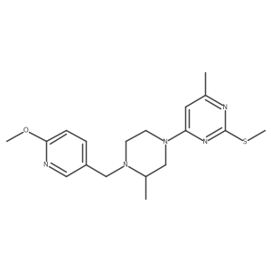 4-{4-[(6-Methoxypyridin-3-yl)methyl]-3-methylpiperazin-1-yl}-6-methyl-2-(methylsulfanyl)pyrimidine Structure