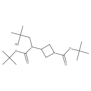Tert-butyl 3-{[(tert-butoxy)carbonyl](2-hydroxy-2-methylpropyl)amino}azetidine-1-carboxylate结构式