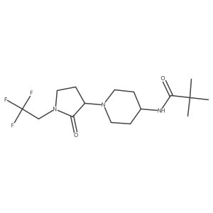 2,2-dimethyl-N-{1-[2-oxo-1-(2,2,2-trifluoroethyl)pyrrolidin-3-yl]piperidin-4-yl}propanamide结构式