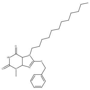 8-Benzylsulfanyl-7-dodecyl-3-methyl-4,5-dihydropurine-2,6-dione结构式