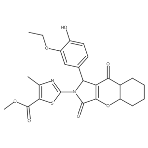 methyl 2-[1-(3-ethoxy-4-hydroxyphenyl)-3,9-dioxo-4a,5,6,7,8,8a-hexahydro-1H-chromeno[2,3-c]pyrrol-2-yl]-4-methyl-1,3-thiazole-5-carboxylate Structure