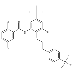 Benzamide,5-chloro-n-[3-chloro-5-(trifluoromethyl)-2-[2-[4-(trifluoromethyl)phenyl]ethoxy]phenyl]-2-hydroxy- Structure