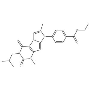 ethyl 4-(3-isobutyl-1,7-dimethyl-2,4-dioxo-3,4-dihydro-1H-imidazo[2,1-f]purin-8(2H)-yl)benzoate结构式