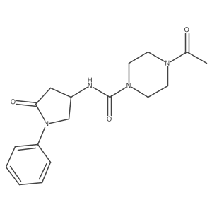 4-acetyl-N-(5-oxo-1-phenylpyrrolidin-3-yl)piperazine-1-carboxamide Structure