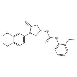 1-(1-(3,4-Dimethoxyphenyl)-5-oxopyrrolidin-3-yl)-3-(2-ethylphenyl)urea结构式
