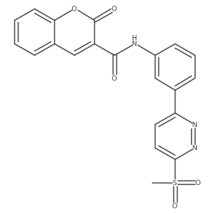 N-(3-(6-(methylsulfonyl)pyridazin-3-yl)phenyl)-2-oxo-2H-chromene-3-carboxamide结构式