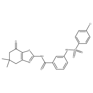 3-(4-chlorophenylsulfonamido)-N-(5,5-dimethyl-7-oxo-4,5,6,7-tetrahydrobenzo[d]thiazol-2-yl)benzamide结构式