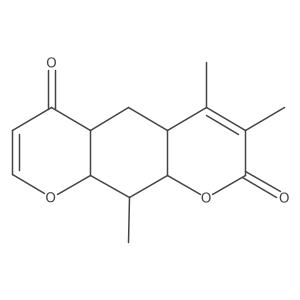 3,4,10-Trimethyl-4a,5,5a,9a,10,10a-hexahydropyrano[3,2-g]chromene-2,6-dione结构式