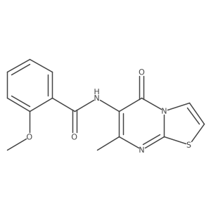 2-methoxy-N-{7-methyl-5-oxo-5H-[1,3]thiazolo[3,2-a]pyrimidin-6-yl}benzamide结构式