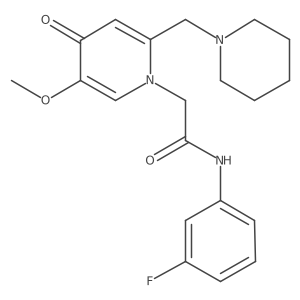 N-(3-fluorophenyl)-2-{5-methoxy-4-oxo-2-[(piperidin-1-yl)methyl]-1,4-dihydropyridin-1-yl}acetamide结构式