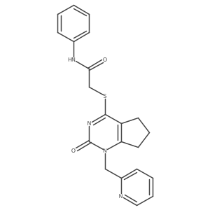 2-((2-oxo-1-(pyridin-2-ylmethyl)-2,5,6,7-tetrahydro-1H-cyclopenta[d]pyrimidin-4-yl)thio)-N-phenylacetamide Structure