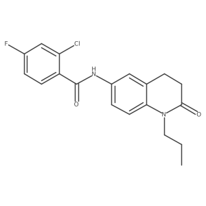 2-chloro-4-fluoro-N-(2-oxo-1-propyl-1,2,3,4-tetrahydroquinolin-6-yl)benzamide结构式