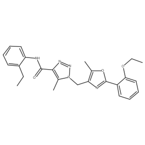 1-{[2-(2-ethoxyphenyl)-5-methyl-1,3-oxazol-4-yl]methyl}-N-(2-ethylphenyl)-5-methyl-1H-1,2,3-triazole-4-carboxamide结构式
