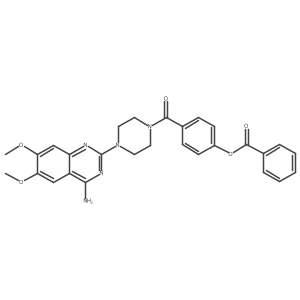 Piperazine, 1-(4-amino-6,7-dimethoxy-2-quinazolinyl)-4-[4-(benzoyloxy)benzoyl]- Structure