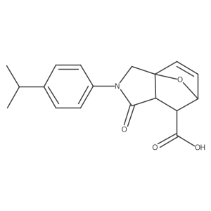 (3aS,6R)-2-(4-isopropylphenyl)-1-oxo-1,2,3,6,7,7a-hexahydro-3a,6-epoxyisoindole-7-carboxylic acid结构式