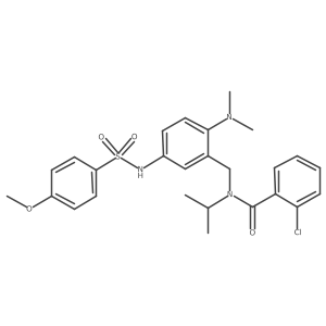 2-chloro-N-[[2-(dimethylamino)-5-[(4-methoxyphenyl)sulfonylamino]phenyl]methyl]-N-propan-2-ylbenzamide Structure