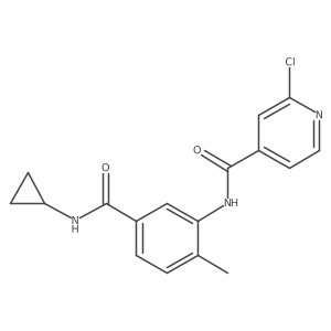 2-chloro-N-[5-(cyclopropylcarbamoyl)-2-methylphenyl]pyridine-4-carboxamide结构式