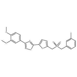3-(3,4-Dimethoxyphenyl)-5-(5-{[(3-methylphenyl)methanesulfonyl]methyl}furan-2-yl)-1,2,4-oxadiazole Structure