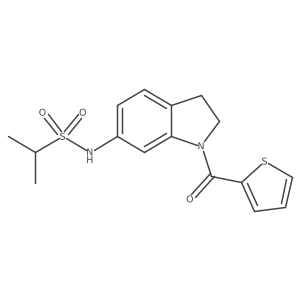 N-(1-(thiophene-2-carbonyl)indolin-6-yl)propane-2-sulfonamide Structure