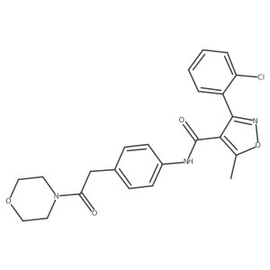 3-(2-chlorophenyl)-5-methyl-N-{4-[2-(morpholin-4-yl)-2-oxoethyl]phenyl}-1,2-oxazole-4-carboxamide结构式