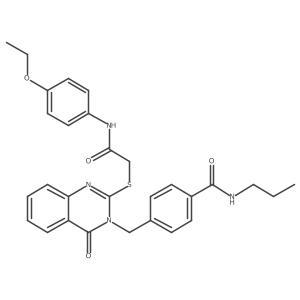 4-((2-((2-((4-ethoxyphenyl)amino)-2-oxoethyl)thio)-4-oxoquinazolin-3(4H)-yl)methyl)-N-propylbenzamide Structure