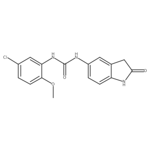 COc1ccc(Cl)cc1NC(=O)Nc1ccc2c(c1)CC(=O)N2结构式