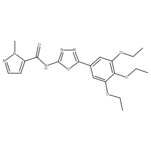 1-methyl-N-(5-(3,4,5-triethoxyphenyl)-1,3,4-oxadiazol-2-yl)-1H-pyrazole-5-carboxamide结构式