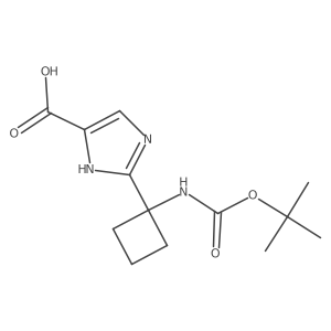 2-(1-((Tert-butoxycarbonyl)amino)cyclobutyl)-1h-imidazole-4-carboxylic acid结构式