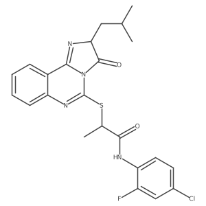 N-(4-chloro-2-fluorophenyl)-2-((2-isobutyl-3-oxo-2,3-dihydroimidazo[1,2-c]quinazolin-5-yl)thio)propanamide Structure