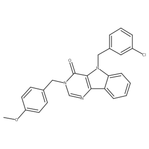 5-(3-chlorobenzyl)-3-(4-methoxybenzyl)-3H-pyrimido[5,4-b]indol-4(5H)-one结构式
