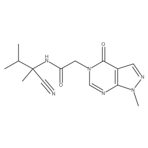 N-(1-cyano-1,2-dimethylpropyl)-2-{1-methyl-4-oxo-1H,4H,5H-pyrazolo[3,4-d]pyrimidin-5-yl}acetamide结构式